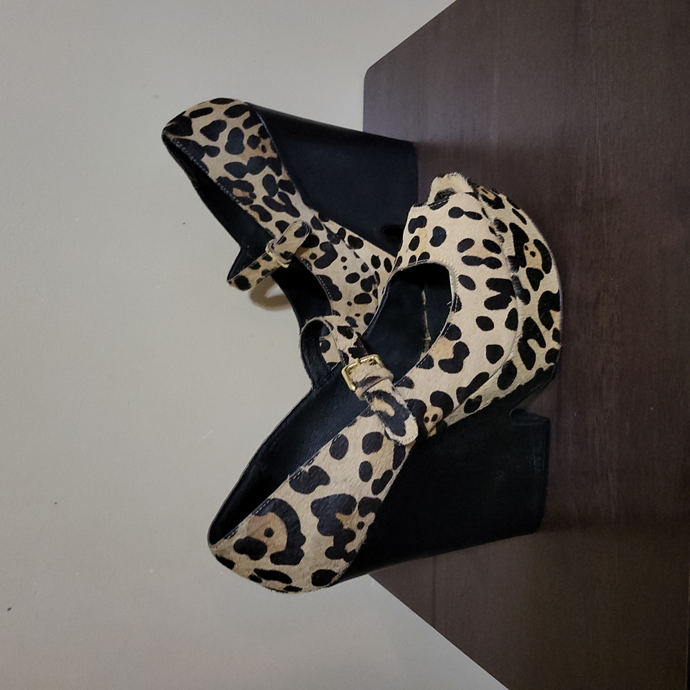 Leopard Print Wedge Heels